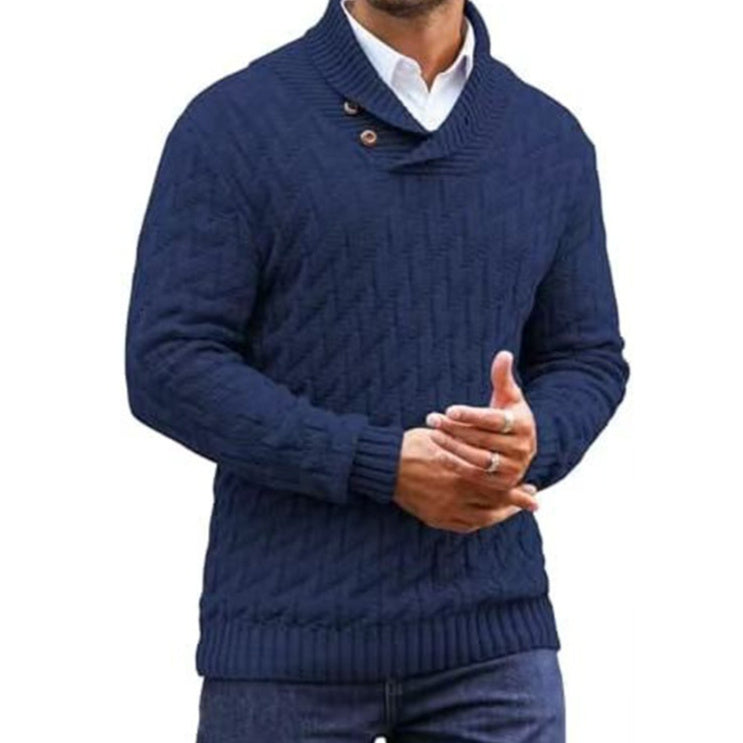 Men's Fashionable Round-Neck Slim-Fit Sweater